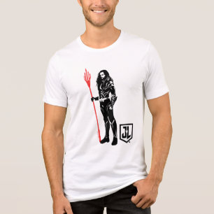 Justizielle Liga Aquaman Pose Noir Pop Art Tri-Blend Shirt