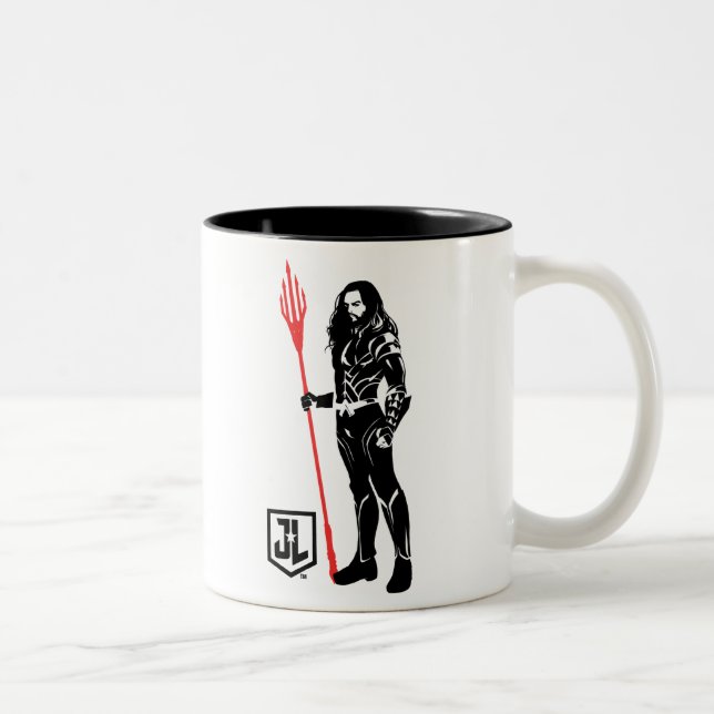 Justizielle Liga | Aquaman Pose Noir Pop Art Zweifarbige Tasse (Rechts)