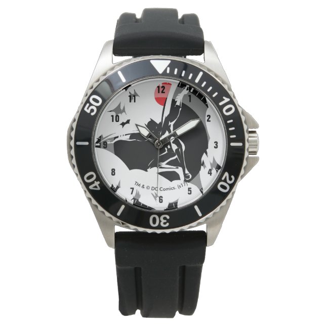 Justizielle Liga | Batman in der Cloud of Bats Pop Armbanduhr (Vorderseite)