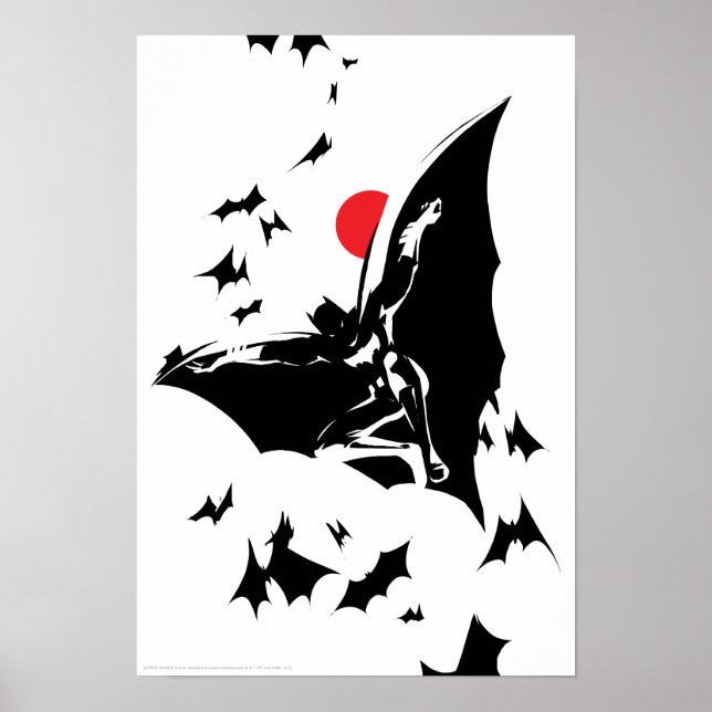 Justizielle Liga | Batman in der Cloud of Bats Pop Poster (Vorne)