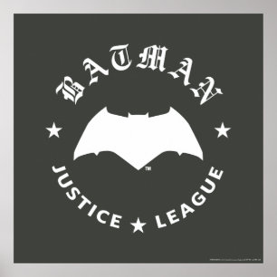 Justizielle Liga   Batman Retro Bat Emblem Poster