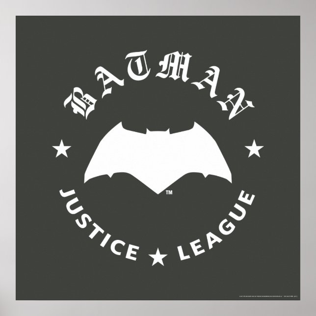 Justizielle Liga | Batman Retro Bat Emblem Poster (Vorne)