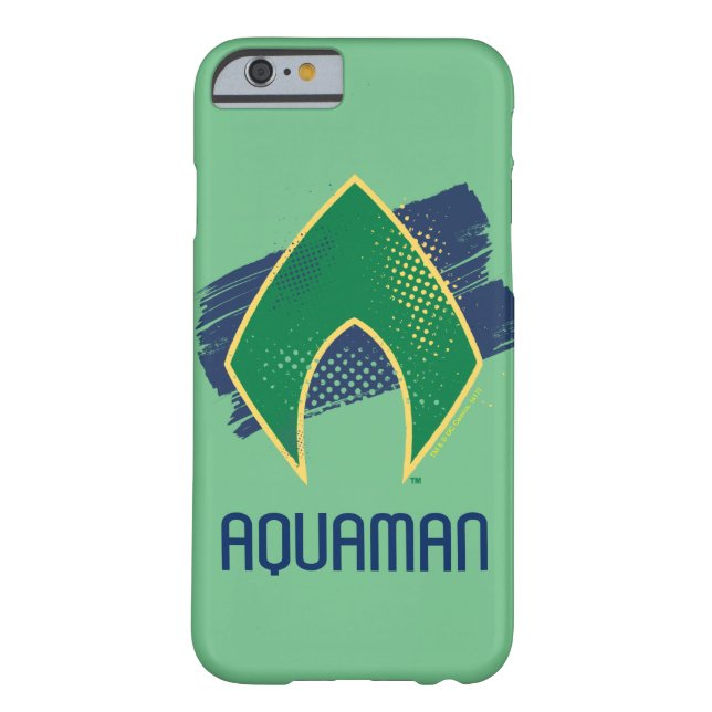 Justizielle Liga | Brush & Halftone Aquaman Symbol Case-Mate iPhone Hülle (Rückseite)
