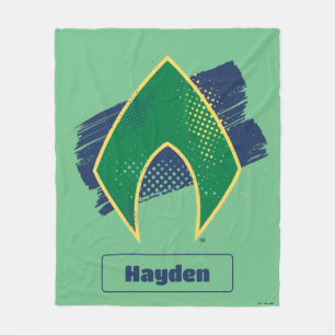 Justizielle Liga   Brush & Halftone Aquaman Symbol Fleecedecke