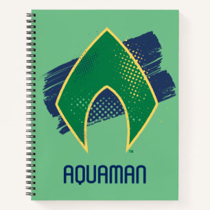 Justizielle Liga   Brush & Halftone Aquaman Symbol Notizbuch