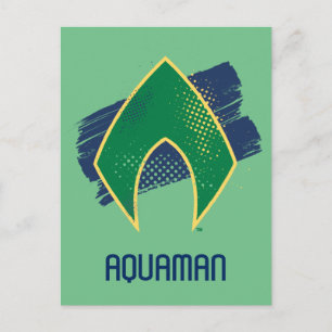 Justizielle Liga   Brush & Halftone Aquaman Symbol Postkarte