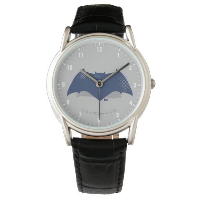 Justizielle Liga | Brush & Halftone Batman Symbol Armbanduhr (Vorderseite)