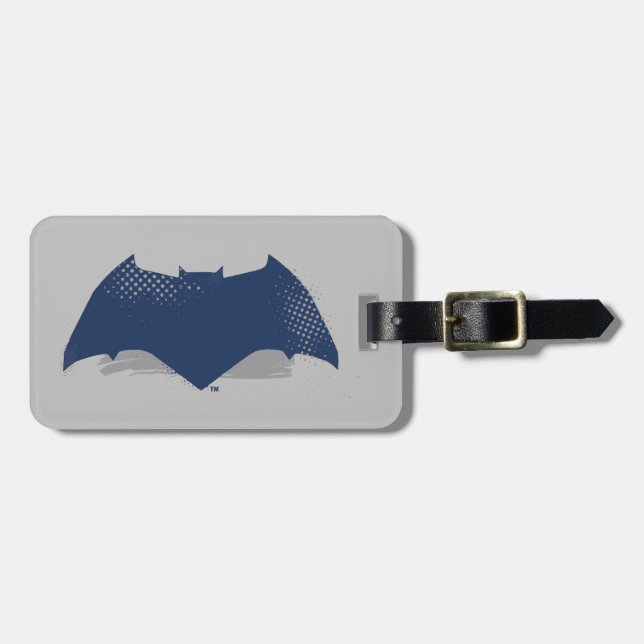 Justizielle Liga | Brush & Halftone Batman Symbol Gepäckanhänger (Vorderseite horizontal)