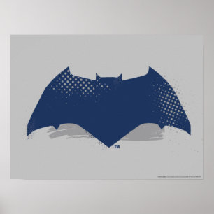 Justizielle Liga   Brush & Halftone Batman Symbol Poster