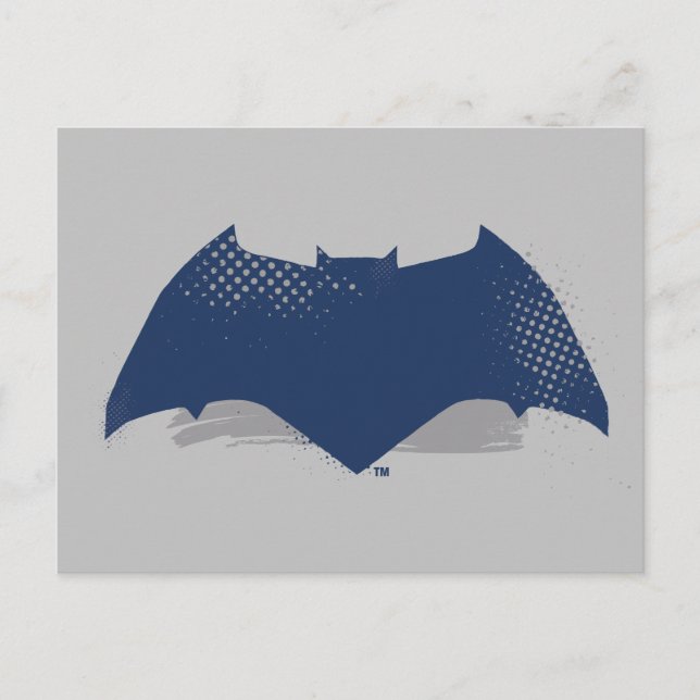 Justizielle Liga | Brush & Halftone Batman Symbol Postkarte (Vorderseite)