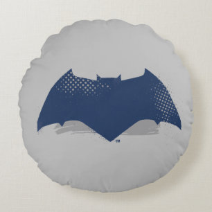 Justizielle Liga   Brush & Halftone Batman Symbol Rundes Kissen