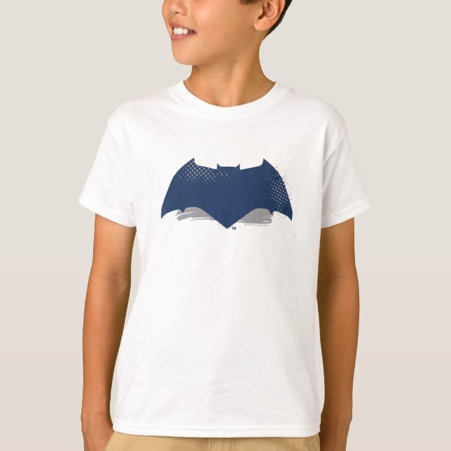 Justizielle Liga | Brush & Halftone Batman Symbol T-Shirt (Vorderseite)