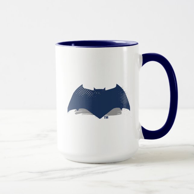 Justizielle Liga | Brush & Halftone Batman Symbol Tasse (Rechts)