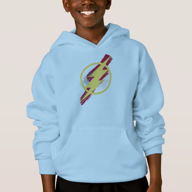 Justizielle Liga | Brush & Halftone Flash Symbol Hoodie (Vorderseite)