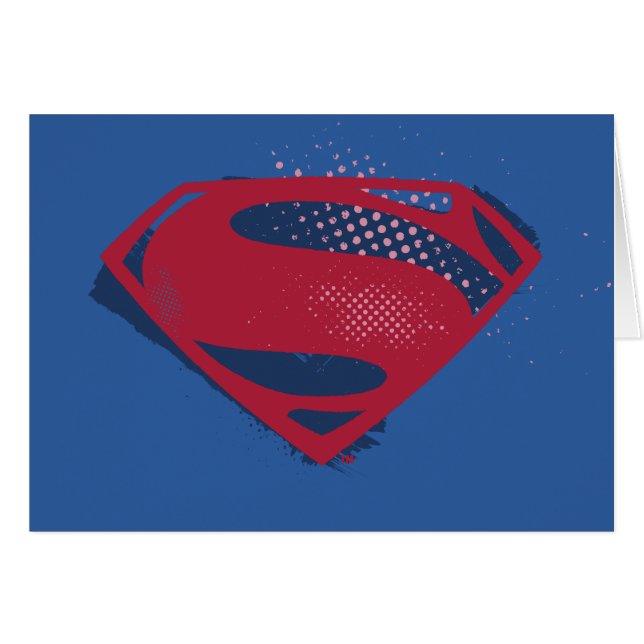 Justizielle Liga | Brush & Halftone Superman Symbo (Vorderseite (Horizontal))