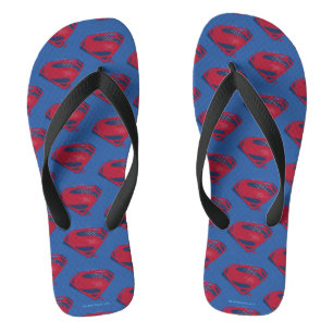 Justizielle Liga   Brush & Halftone Superman Symbo Flip Flops