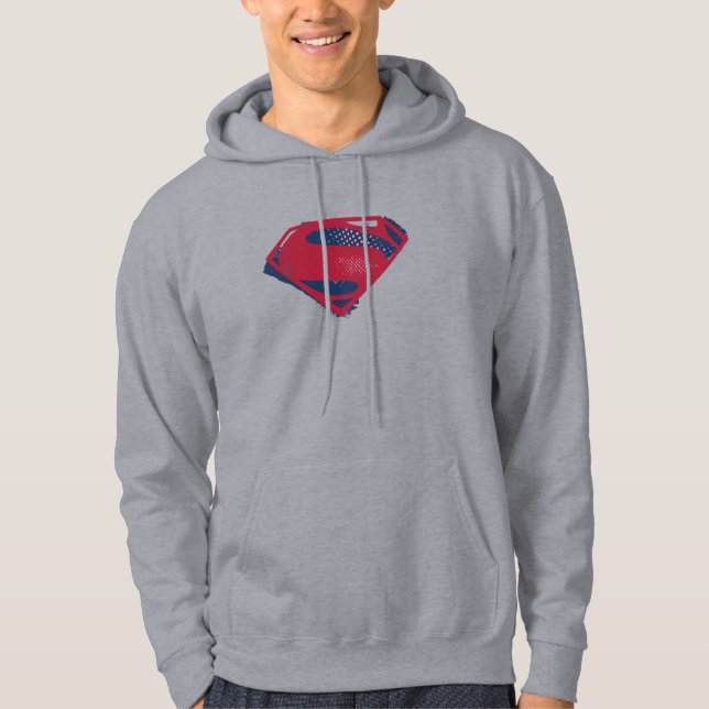Justizielle Liga | Brush & Halftone Superman Symbo Hoodie (Vorderseite)