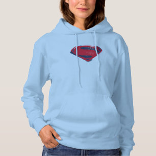 Justizielle Liga   Brush & Halftone Superman Symbo Hoodie