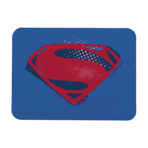 Justizielle Liga Brush & Halftone Superman Symbo Magnet