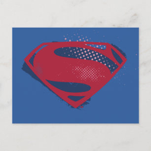 Justizielle Liga   Brush & Halftone Superman Symbo Postkarte