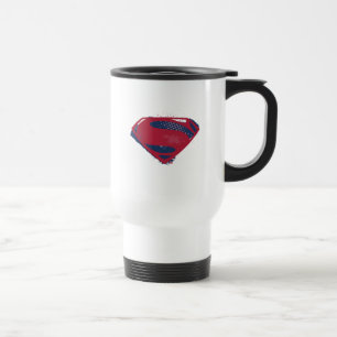 Justizielle Liga   Brush & Halftone Superman Symbo Reisebecher