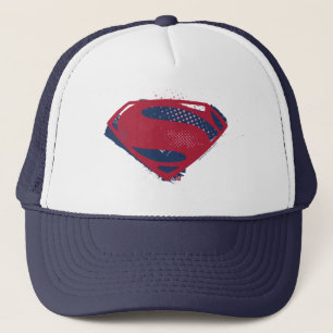 Justizielle Liga Brush & Halftone Superman Symbo Truckerkappe