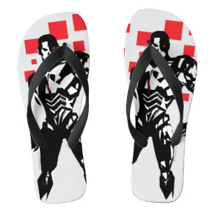 Justizielle Liga Cyborg Digital Noir Pop Art Flip Flops