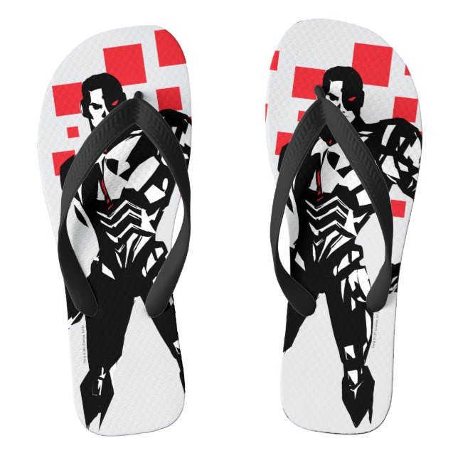 Justizielle Liga | Cyborg Digital Noir Pop Art Flip Flops (Fußbett)