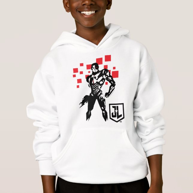 Justizielle Liga | Cyborg Digital Noir Pop Art Hoodie (Vorderseite)
