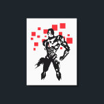 Justizielle Liga | Cyborg Digital Noir Pop Art Leinwanddruck<br><div class="desc">Karo aus diesem noir Stil Comic Kunst der Gerechtigkeitsliga Cyborg,  stehend mit seiner cybernetischen Kanone in der Vorbereitung. Diese Schwarz-Weiß-Grafik wird durch seine roten cybernetischen Verbesserungen und roten digitalen Quadrate im Hintergrund ausgeglichen.</div>