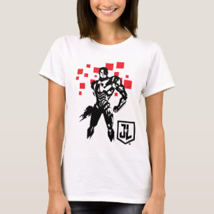 Justizielle Liga Cyborg Digital Noir Pop Art T-Shirt