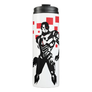 Justizielle Liga   Cyborg Digital Noir Pop Art Thermosbecher