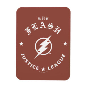 Justizielle Liga   Das Flash Retro-Blitzemblem Magnet