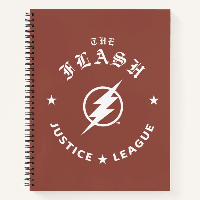 Justizielle Liga | Das Flash Retro-Blitzemblem Notizbuch (Vorderseite)