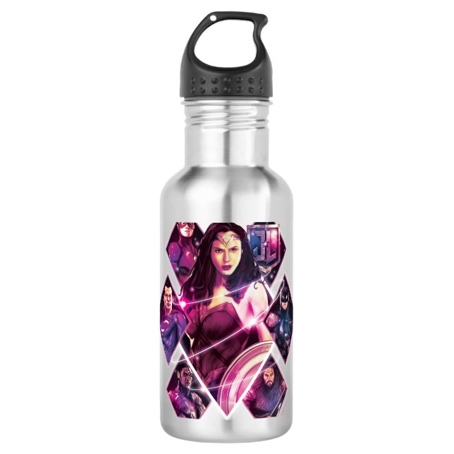 Justizielle Liga | Diamond Galactic Group Panels Edelstahlflasche (Vorderseite)