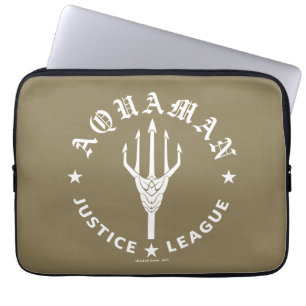 Justizielle Liga Emblem Aquaman Retro Trident Laptopschutzhülle