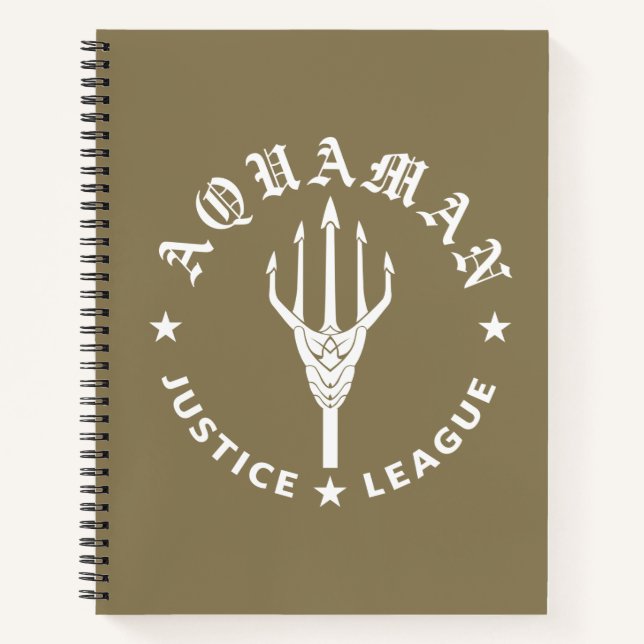 Justizielle Liga | Emblem Aquaman Retro Trident Notizbuch (Vorderseite)