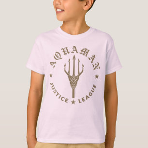 Justizielle Liga   Emblem Aquaman Retro Trident T-Shirt