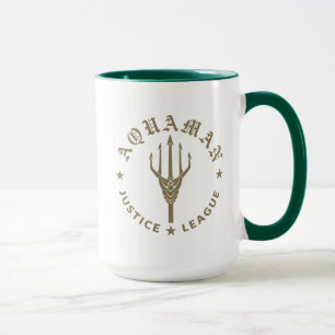 Justizielle Liga Emblem Aquaman Retro Trident Tasse