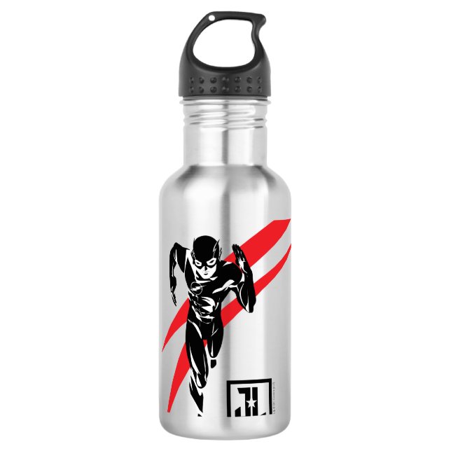 Justizielle Liga | Flash Running Noir Pop Art Edelstahlflasche (Vorderseite)