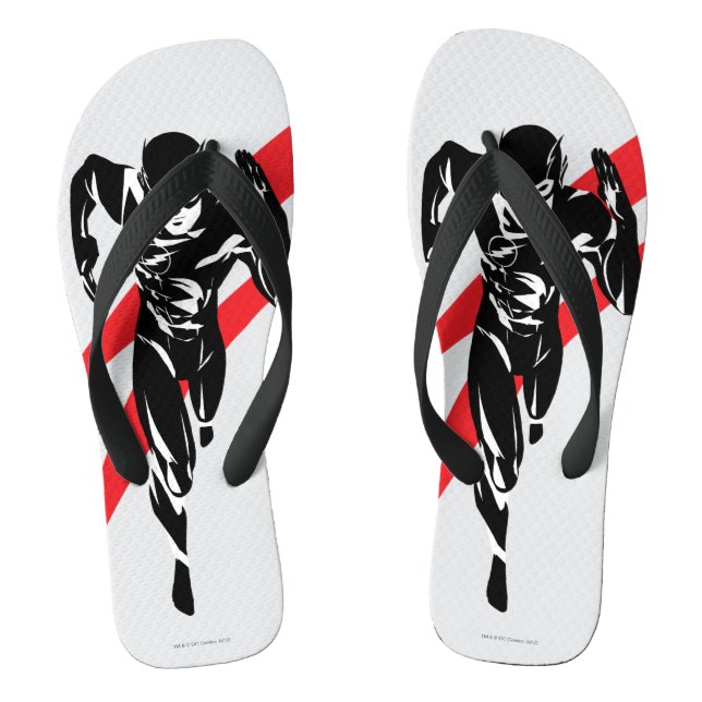 Justizielle Liga | Flash Running Noir Pop Art Flip Flops (Fußbett)