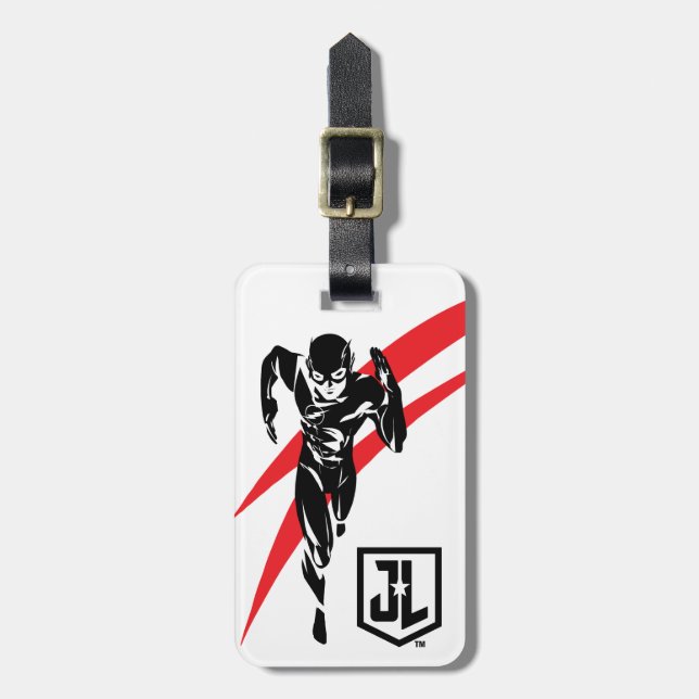 Justizielle Liga | Flash Running Noir Pop Art Gepäckanhänger (Vorderseite vertikal)