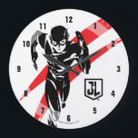 Justizielle Liga | Flash Running Noir Pop Art Große Wanduhr<br><div class="desc">Karo aus diesem schwarz-weiß stilisierten zeichn der Gerechtigkeits-Lega The Flash,  während er mit Höchstgeschwindigkeit läuft. Dieser Pop Kunst inspiriert Grafik wird durch rote Striche betont hinter dem Flash.</div>