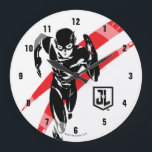 Justizielle Liga | Flash Running Noir Pop Art Große Wanduhr<br><div class="desc">Karo aus diesem schwarz-weiß stilisierten zeichn der Gerechtigkeits-Lega The Flash,  während er mit Höchstgeschwindigkeit läuft. Dieser Pop Kunst inspiriert Grafik wird durch rote Striche betont hinter dem Flash.</div>