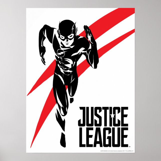 Justizielle Liga | Flash Running Noir Pop Art Poster (Vorne)