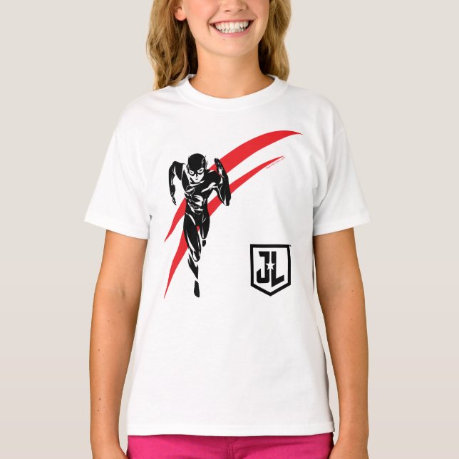 Justizielle Liga | Flash Running Noir Pop Art T-Shirt (Vorderseite)