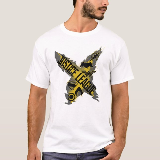 Justizielle Liga | Justice League & Team Symbols T-Shirt (Vorderseite)