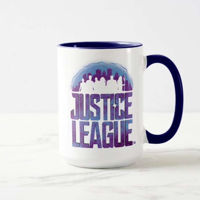 Justizielle Liga | Justizielle Silhouette Stadt Tasse (Rechts)
