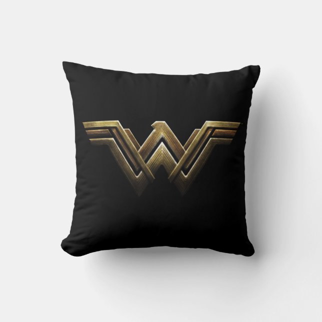 Justizielle Liga | Metallic Wonder Woman Symbol Kissen (Vorderseite)