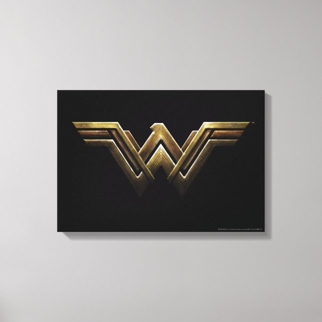 Justizielle Liga | Metallic Wonder Woman Symbol Leinwanddruck (Vorderseite)